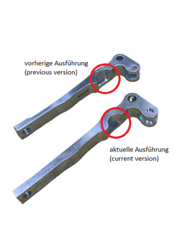 Coupling lever, counterclockwise