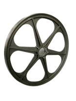 Deflection pulley with linings, balanced