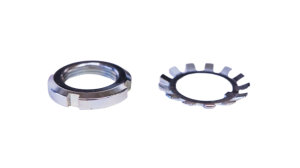 Écrou axial avec plaque de sécurité pour poulie bleue pour chariot ALU