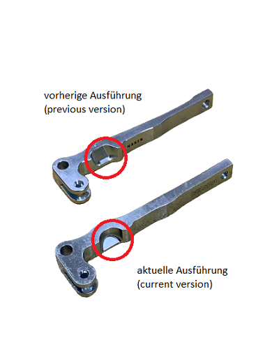 Coupling lever, clockwise